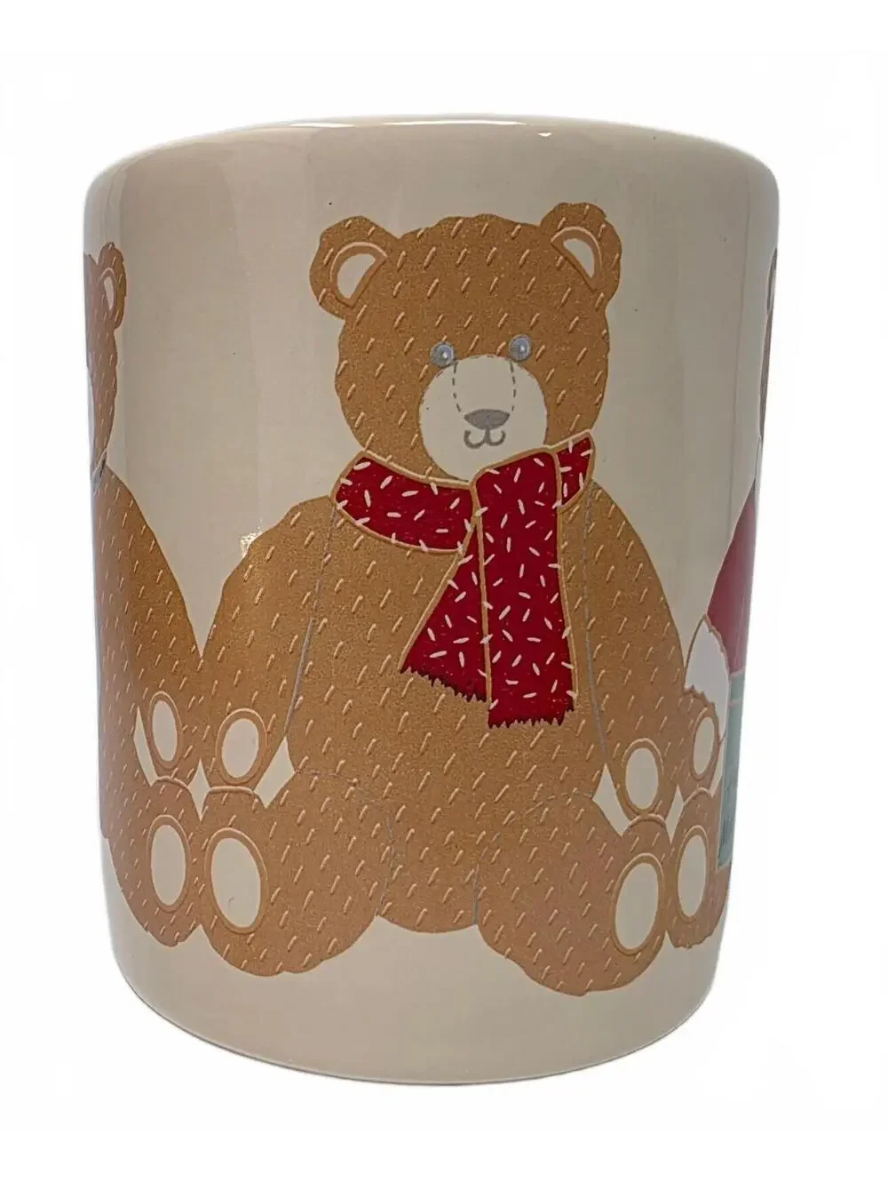 Vintage 1985 Hallmark Beary Merry Christmas Teddy Bear Mug
